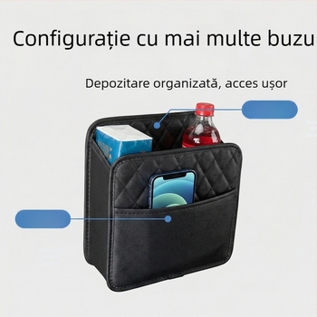 Sac de depozitare din piele pentru portbagaj și spațiul din spatele scaunului, coș de gunoi interior auto