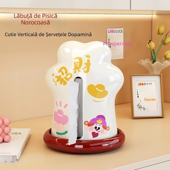 Cutie de șervețele pentru birou, drăguță și stilată, pentru uz casnic, cu design de labă de pisică, potrivită pentru hol și sufragerie.
