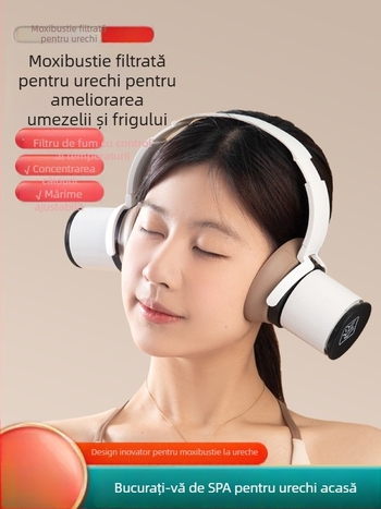 Dispozitiv de moxibustie pentru urechi, pentru uz casnic, instrument portabil de terapie a urechilor, cutie de moxibustie pentru punctul Baihui de pe cap, protecții pentru urechi și echipament de moxibustie