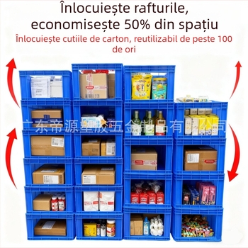 Cutie turnover cu deschidere superioară pentru depozitare, cutie de sortare stivabilă, dreptunghiulară