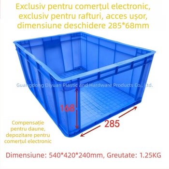 Cutie turnover cu deschidere superioară pentru depozitare, cutie de sortare stivabilă, dreptunghiulară