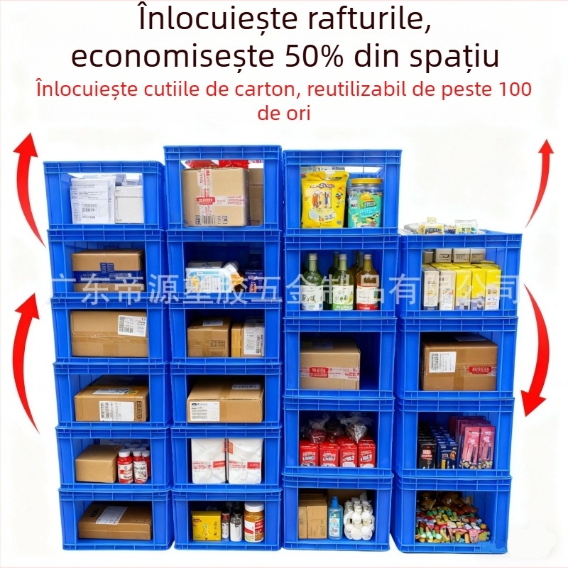 Cutie turnover cu deschidere superioară pentru depozitare, cutie de sortare stivabilă, dreptunghiulară