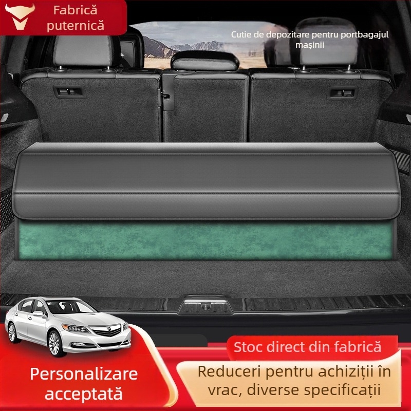 Organizator portbagaj din velur, cutie de depozitare pliabilă pentru interiorul mașinii