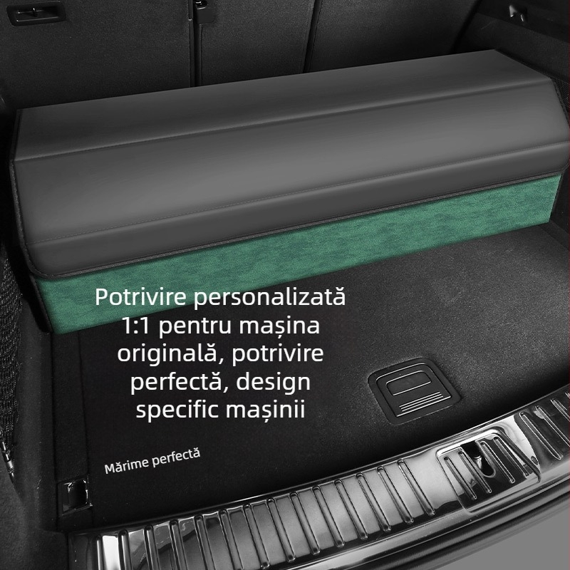 Organizator portbagaj din velur, cutie de depozitare pliabilă pentru interiorul mașinii