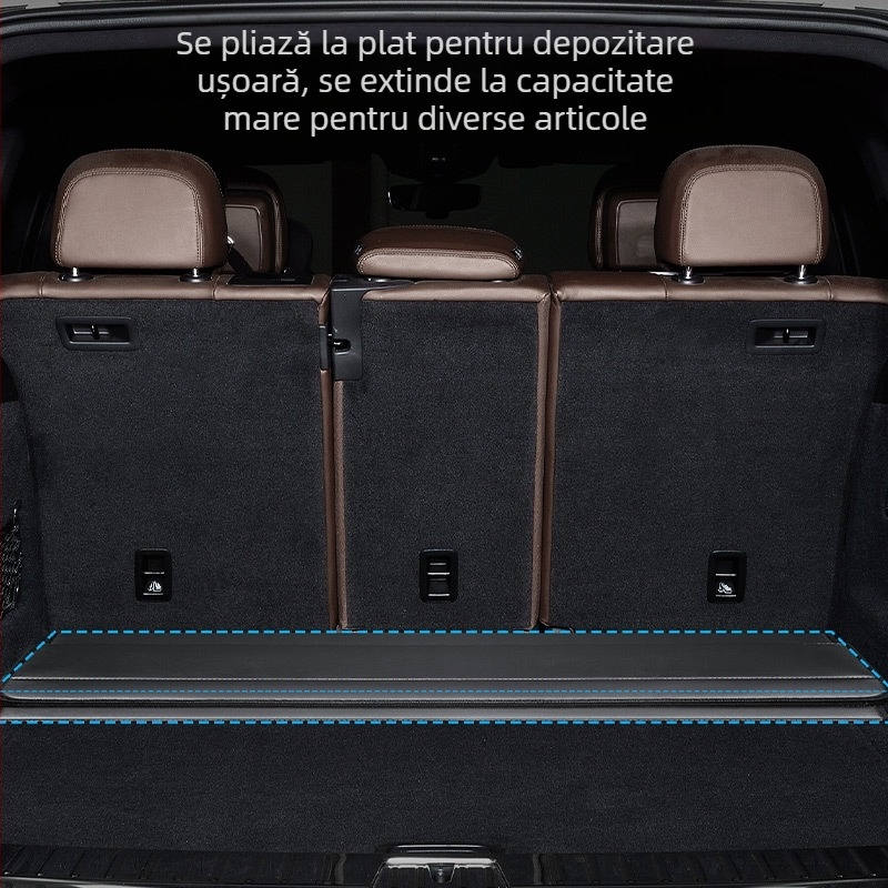 Organizator portbagaj din velur, cutie de depozitare pliabilă pentru interiorul mașinii