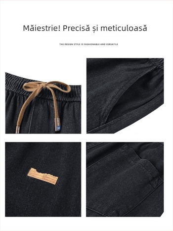 Jeanși bărbați cu croială dreaptă lejeră, nou model 2025 pentru vară, stil casual și de lucru