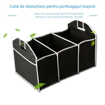 Organizator pliabil pentru portbagajul mașinii, din material nețesut, cu mâner