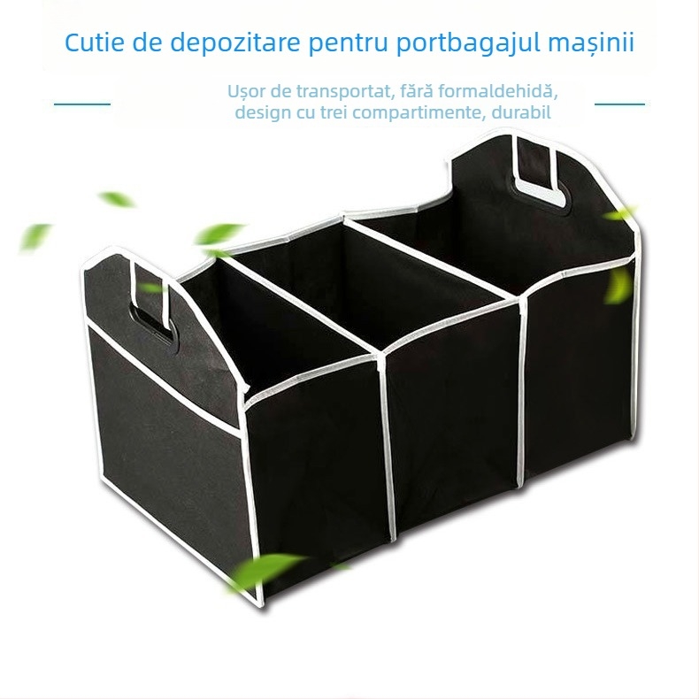 Organizator pliabil pentru portbagajul mașinii, din material nețesut, cu mâner