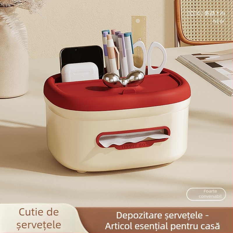 Cutie de șervețele de masă pentru living, design premium, lux minimalist, depozitare multifuncțională