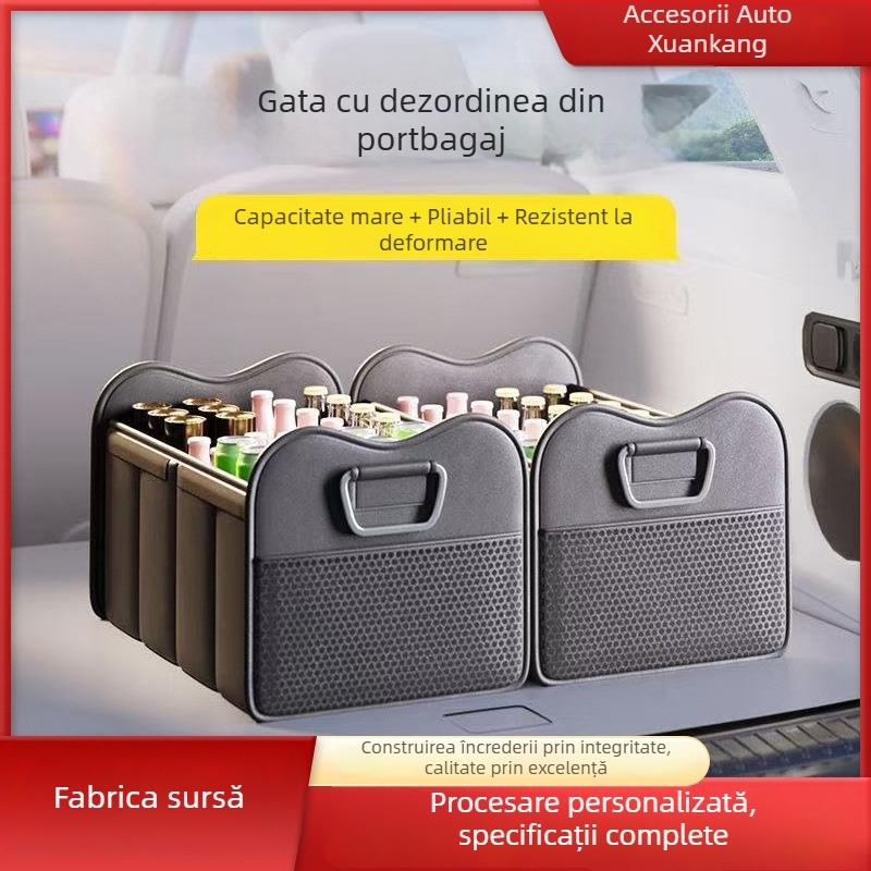 Organizator pliabil din piele pentru portbagajul mașinii