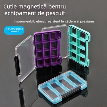 Cutie de depozitare pentru accesorii de pescuit în aer liber - subțire, impermeabilă, cu magnet mic, organizator multifuncțional