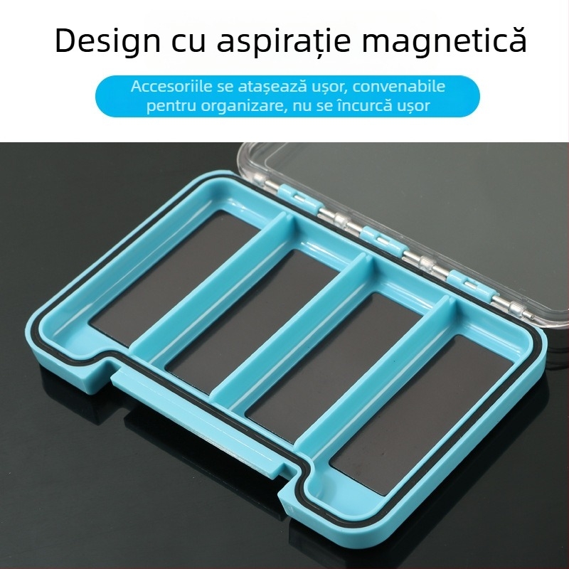 Cutie de depozitare pentru accesorii de pescuit în aer liber - subțire, impermeabilă, cu magnet mic, organizator multifuncțional