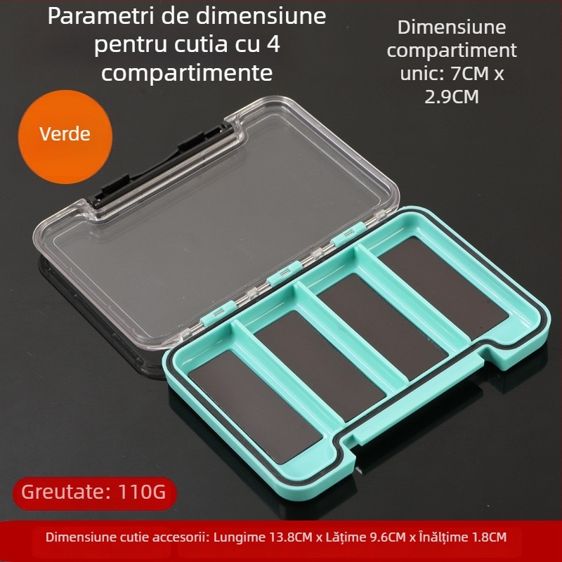 Cutie de depozitare pentru accesorii de pescuit în aer liber - subțire, impermeabilă, cu magnet mic, organizator multifuncțional