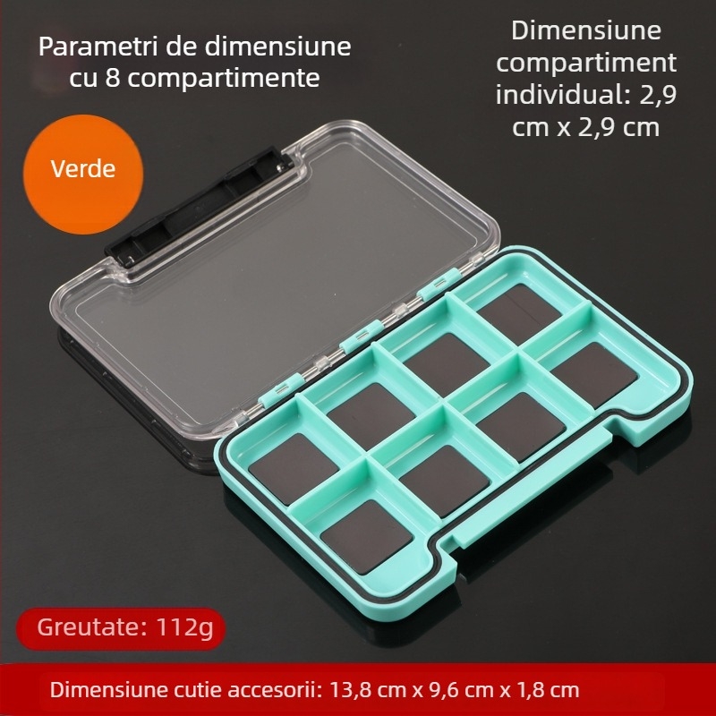 Cutie de depozitare pentru accesorii de pescuit în aer liber - subțire, impermeabilă, cu magnet mic, organizator multifuncțional