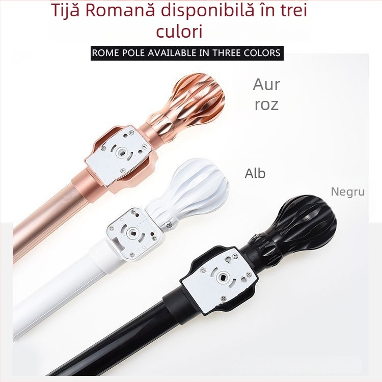 Cortină electrică robustă cu șină pentru tijă romană, control inteligent prin Xiao AI