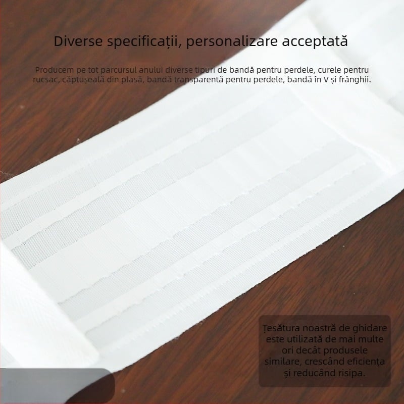 Bandă pentru perdele din țesătură cu cârlige, lățimea 8.5 cm, protecție UV