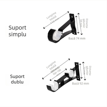 Bară pentru perdea din aluminiu, stil roman, pentru fereastră de colț, una și două panouri, minimalist mediteranean european