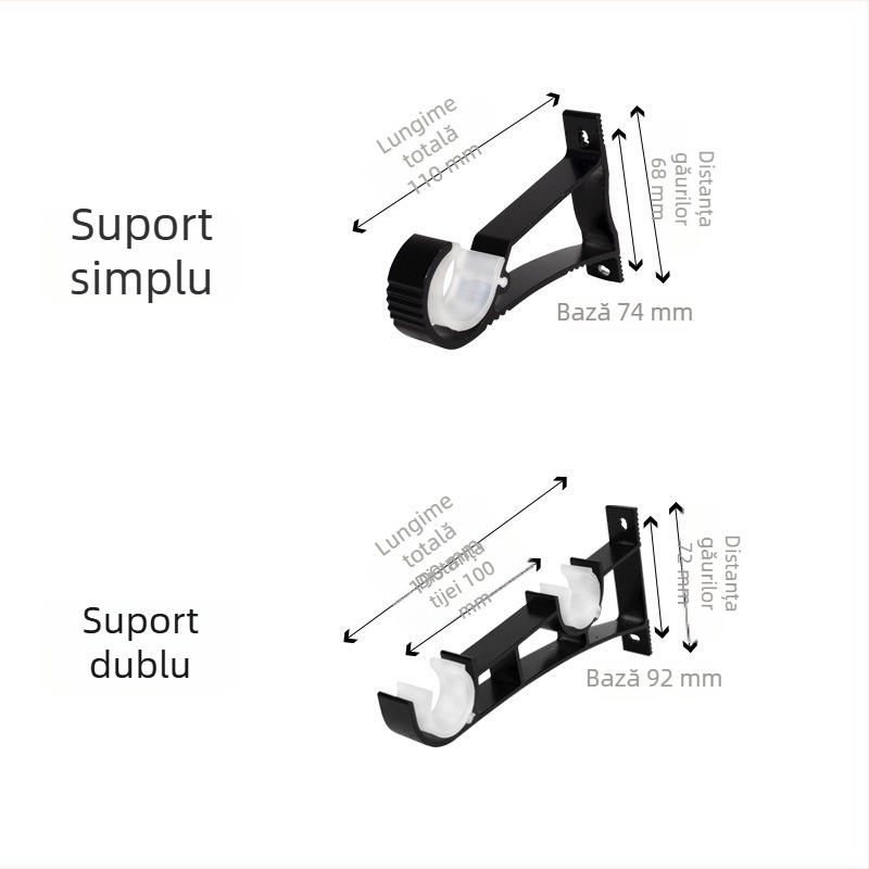 Bară pentru perdea din aluminiu, stil roman, pentru fereastră de colț, una și două panouri, minimalist mediteranean european