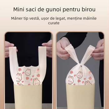 Saci de gunoi în stil vestă, plastic întărit, model drăguț cu desene animate, pentru depozitare casnică