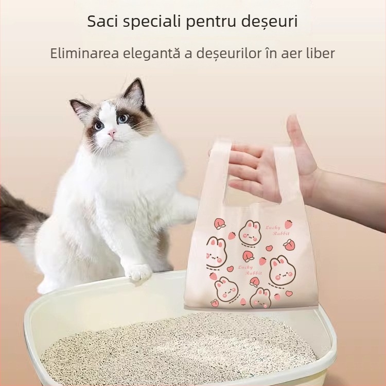 Saci de gunoi în stil vestă, plastic întărit, model drăguț cu desene animate, pentru depozitare casnică