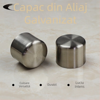 Capă de capăt pentru bara de perdea din oțel inoxidabil electroplacat, cap decorativ din aliaj metalic, compact și simplu