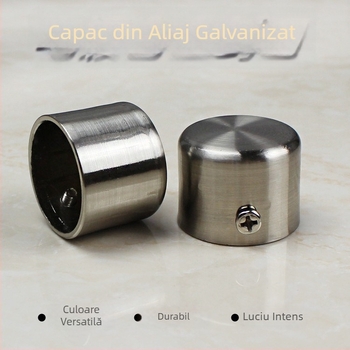 Capă de capăt pentru bara de perdea din oțel inoxidabil electroplacat, cap decorativ din aliaj metalic, compact și simplu