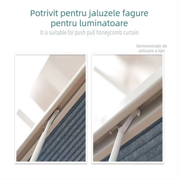 Bară telescopică rotativă de 135 cm pentru perdele și rulouri, din aliaj de aluminiu