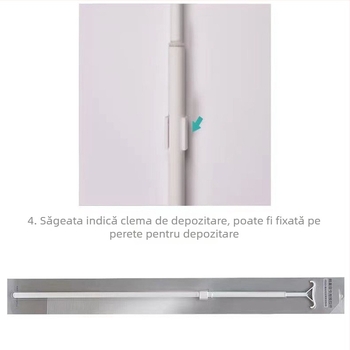 Bară telescopică rotativă de 135 cm pentru perdele și rulouri, din aliaj de aluminiu