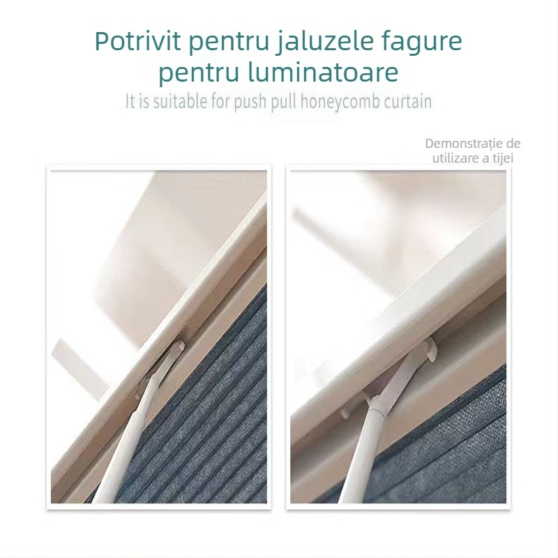 Bară telescopică rotativă de 135 cm pentru perdele și rulouri, din aliaj de aluminiu