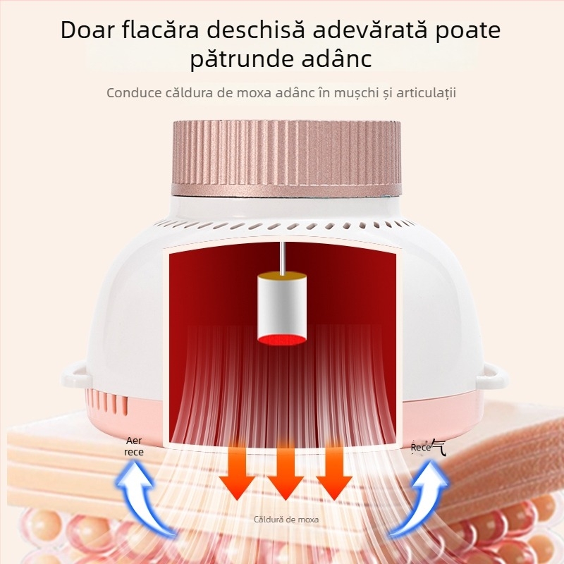 Cutie portabilă pentru moxibustion – dispozitiv fără fum, multifuncțional pentru întregul corp, recipient suspendat pentru moxibustion
