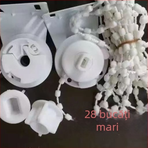 Suport din aluminiu pentru șina rulante a perdelei – alb, accesorii minimaliste pentru perdele rulante