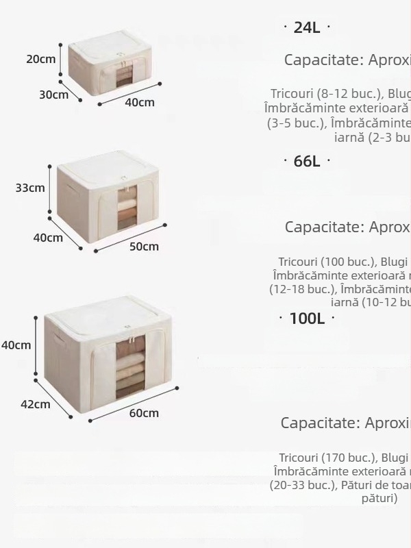 Camellia cutie de depozitare pentru haine, din material textil, organizator pliabil pentru garderobă