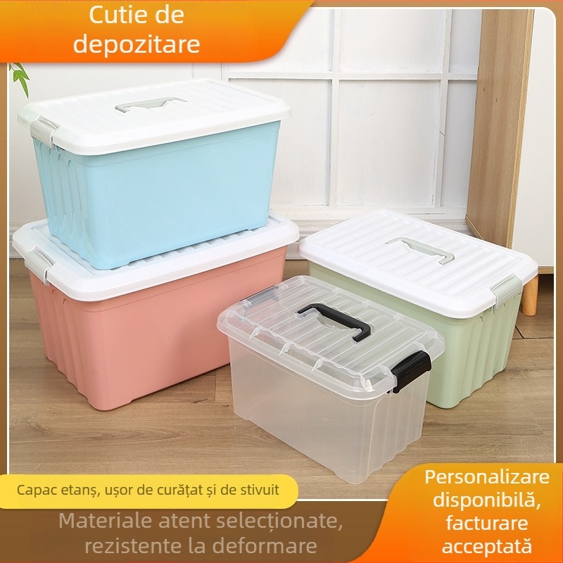 Cutie transparentă de depozitare pentru dormitor – organizator pentru haine și cuverturi