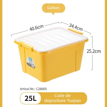 Camellia casetă de depozitare din plastic, medie, cu capac, pentru mașină, 25L