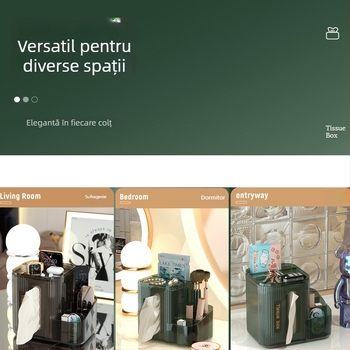 Cutie transparentă pentru șervețele, fără găuri, design discret de lux pentru sufragerie și baie