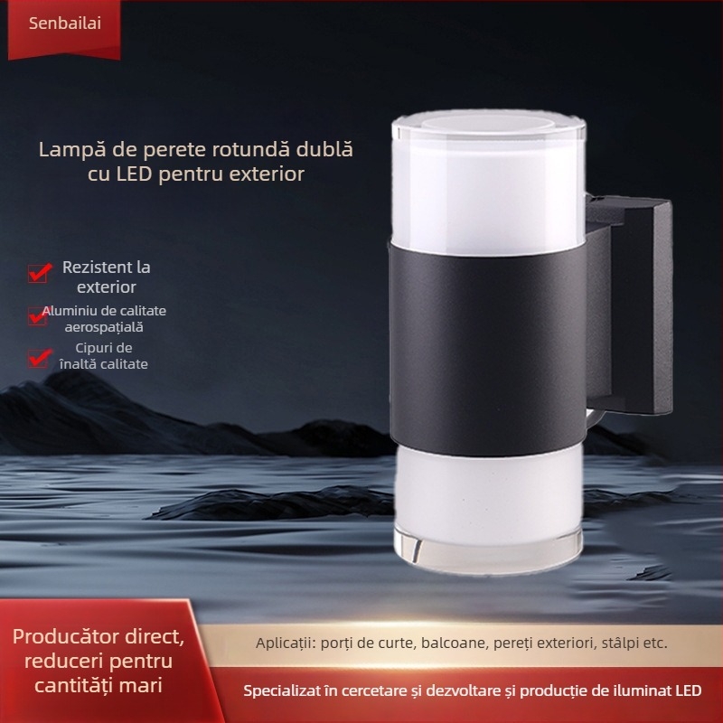 Lampă de perete LED pentru exterior - impermeabilă, pentru curte, terasă și balcon