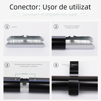 Șină pentru perdele din aliaj de aluminiu, tijă romană îngroșată, balcon nordic-mediteranean minimalist pentru ferestre tip bay window