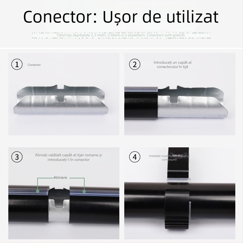 Șină pentru perdele din aliaj de aluminiu, tijă romană îngroșată, balcon nordic-mediteranean minimalist pentru ferestre tip bay window