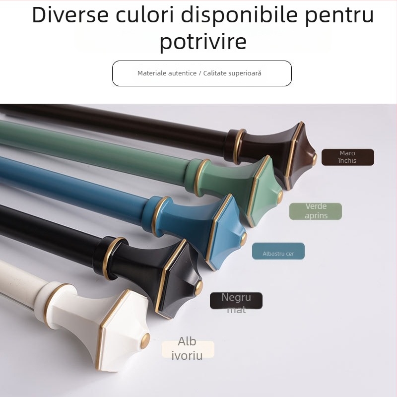 Șină pentru perdele din aliaj de aluminiu, tijă romană îngroșată, balcon nordic-mediteranean minimalist pentru ferestre tip bay window