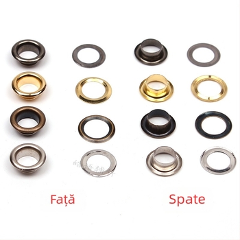 Buton din alamă cu gaură pentru jeanși, diametru interior 6 mm, 400#, set de 4 culori