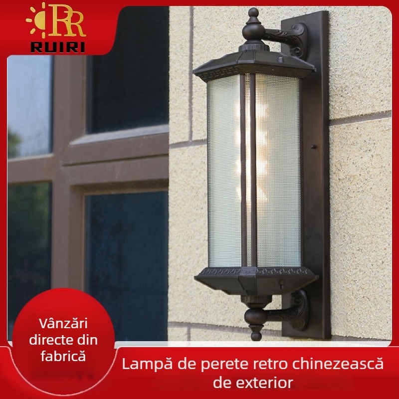 Lampa de perete LED rezistentă la apă pentru exterior, stil chinezesc retro, iluminare decorativă pentru grădină
