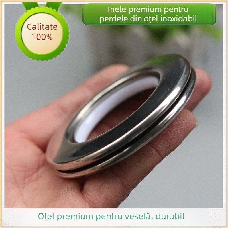 Ineluri pentru perdea din oțel inoxidabil pentru perdele romane, inele circulare perforate pentru șină de perdea