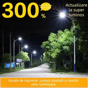 LED lampă stradală solară cu lanternă de perete exterior integrată, iluminare rutieră IP65, înălțime 6 m, lampă de grădină rurală