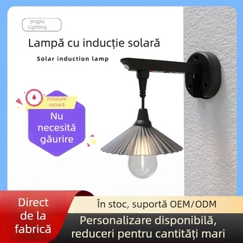 Lumină solară de exterior pentru perete, iluminare LED pentru curte și balcon, în stil chinezesc modern