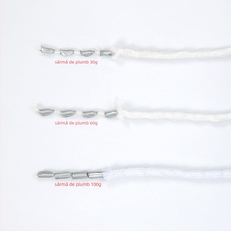 Linie de greutate pentru perdea, contragreutate din aliaj pentru perdele din tul, 30g/60g/100g, alb, model 20011, stil modern minimalist