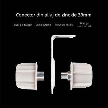 Suport intermediar din aliaj de zinc pentru șină de perdele de 38 mm, alb, model M18 B, încărcare până la 10 kg
