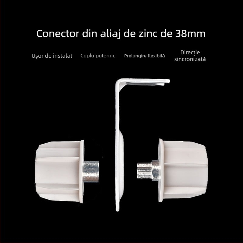 Suport intermediar din aliaj de zinc pentru șină de perdele de 38 mm, alb, model M18 B, încărcare până la 10 kg