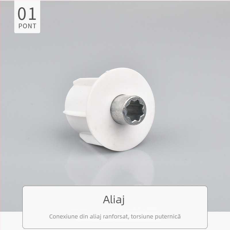 Suport intermediar din aliaj de zinc pentru șină de perdele de 38 mm, alb, model M18 B, încărcare până la 10 kg