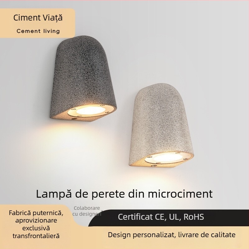 Lampă de perete din microcement, impermeabilă, în formă de potcoavă, pentru fațadele vililor și hotelurilor, iluminat peisaj