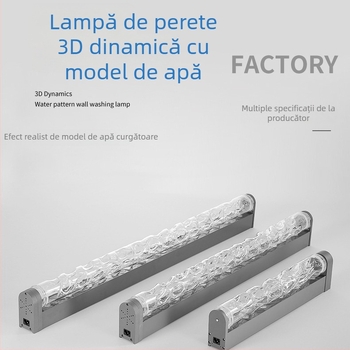 Lampa 3D cu model de apă, telecomandă inteligentă, iluminare graffiti pentru perete în spații interioare – iluminare LED ambientală pentru hoteluri, baruri și cluburi